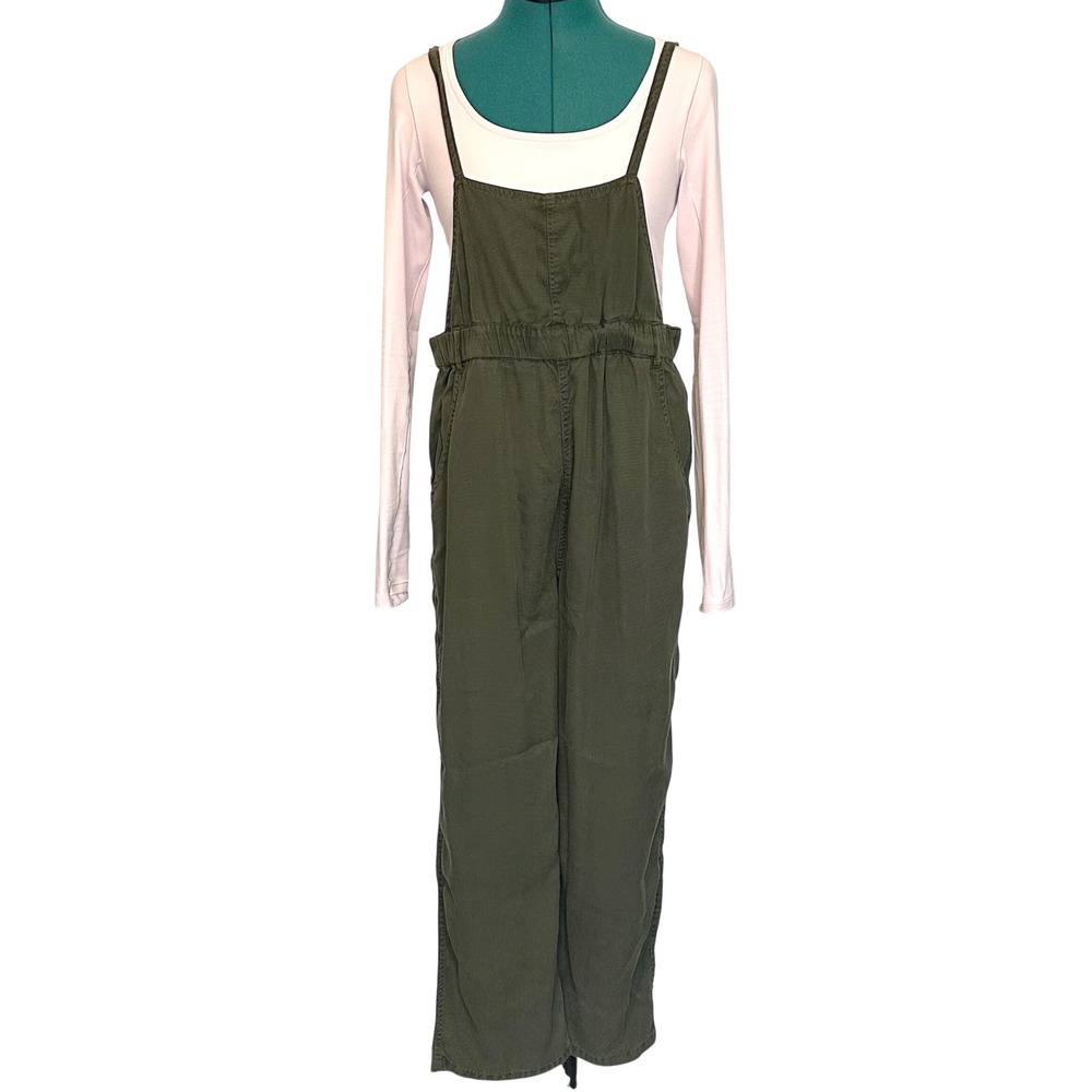 OAT NEW‎ YORK Olive Green Utility Jumpsuit Overalls Wide Leg Medium